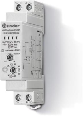 DIMMER DIN 17.5MM LED/CFL/INCAND 500W