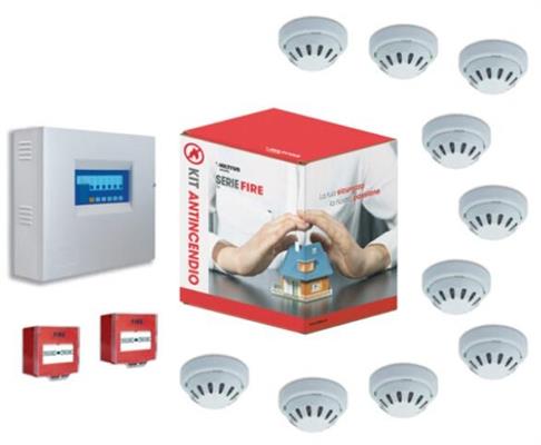 Kit con centrale convenzionale antincendo m