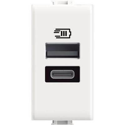 MATIX - CARICATORE USB TIPO A+C 1M BIANCO
