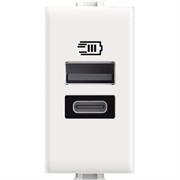 MATIX - CARICATORE USB TIPO A+C 1M BIANCO