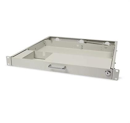 CASSETTO PORTA TASTIERA 1U CON CHIAVE RAL 7