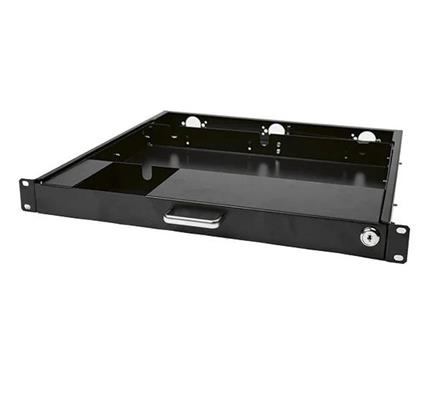 CASSETTO PORTA TASTIERA 1U CON CHIAVE RAL 9