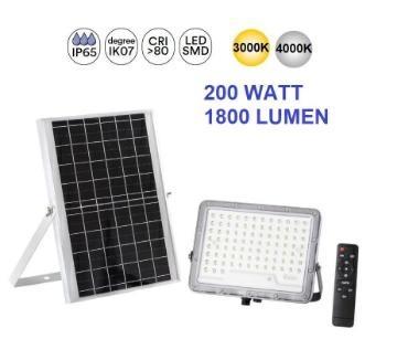 PROIET.GLASER 1800LM 4000K + PANN.SOLARE BATT.3.2V 15Ah IP65