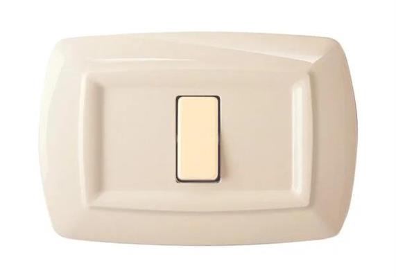 Placca Tondo' 1 modulo avorio