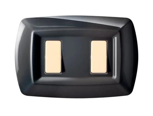 Placca Tondo' 2 moduli nero