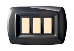 Placca Tondo' 3 moduli nero