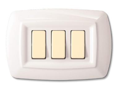 Placca Tondo' 3 moduli bianco