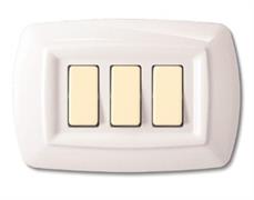 Placca Tondo' 3 moduli bianco