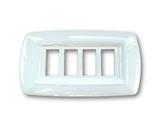 Placca Tondo' 4 moduli bianco
