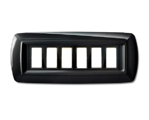 Placca Tondo' 6 moduli nero