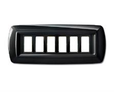 Placca Tondo' 6 moduli nero