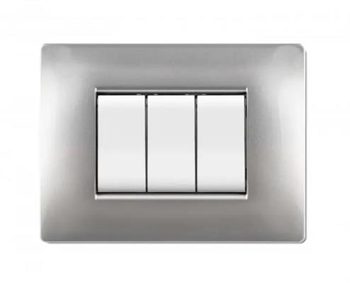 Placca MyLife Q 3 mod.alluminio chiaro