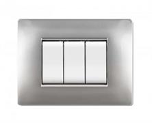 Placca MyLife Q 3 mod.alluminio chiaro