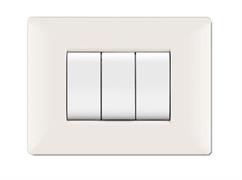 Placca MyLife Q 3 moduli bianco