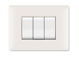Placca MyLife Q 3 moduli bianco