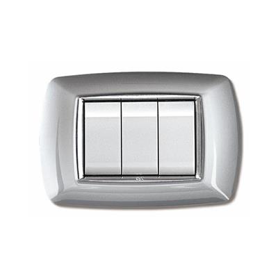 Placca MyLife 3 mod.alluminio chiaro