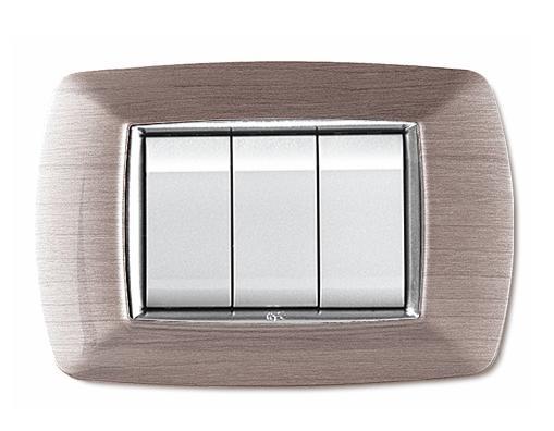 Placca MyLife 3 mod.acciaio satinato