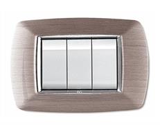 Placca MyLife 3 mod.acciaio satinato