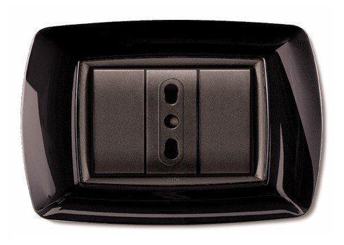 Placca MyLife 3 moduli nero