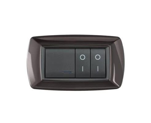 placca mylife 4 moduli grigio scuro