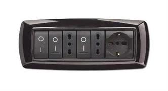 Placca MyLife 7 moduli nero