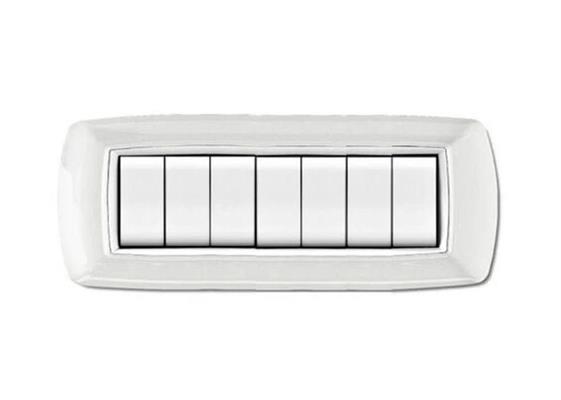 Placca MyLife 7 moduli bianco