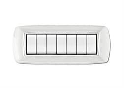 Placca MyLife 7 moduli bianco