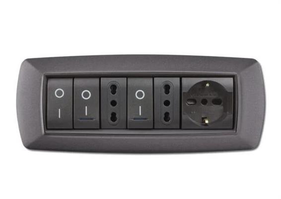 Placca MyLife 7 mod.vulc.grigio chiaro