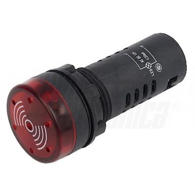 INDICATORE LED 22MM 230VAC ROSSO BUZZER